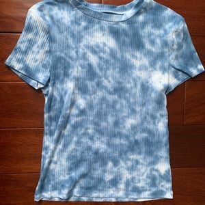 Blue Tie Dye Crop Top